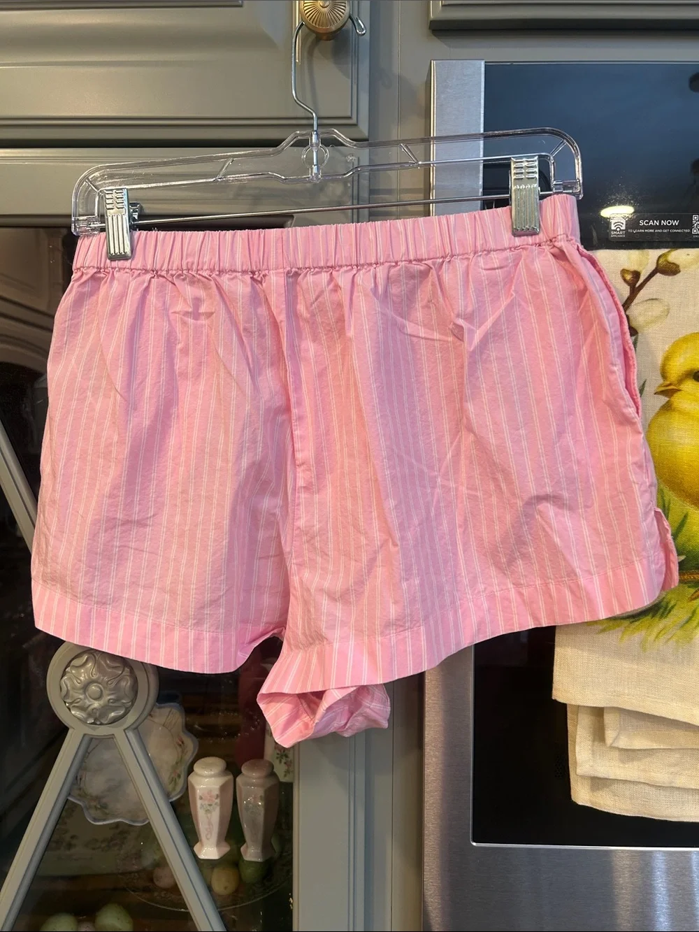 J. Crew Light Pink Striped Cotton Boxer  Shorts